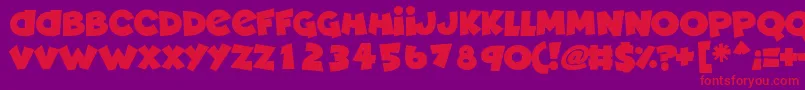 Deadly Cute Font – Red Fonts on Purple Background