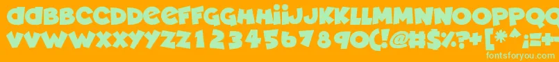 Deadly Cute Font – Green Fonts on Orange Background