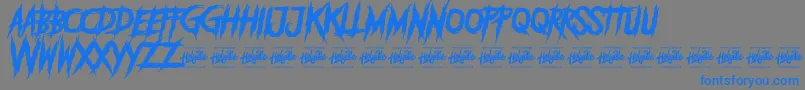 DEADLY KILLERS Font – Blue Fonts on Gray Background