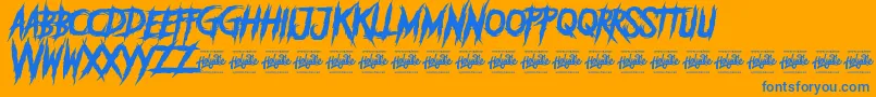DEADLY KILLERS Font – Blue Fonts on Orange Background