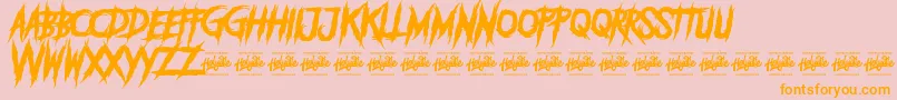 DEADLY KILLERS Font – Orange Fonts on Pink Background