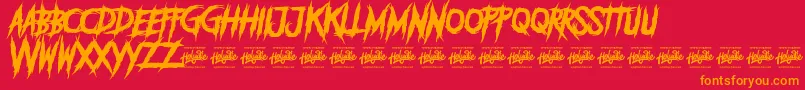 DEADLY KILLERS Font – Orange Fonts on Red Background