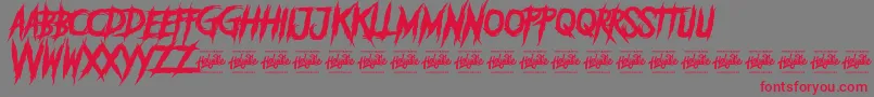 DEADLY KILLERS-fontti – punaiset fontit harmaalla taustalla