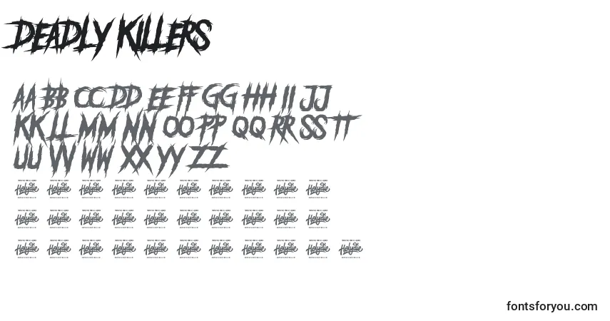 Schriftart DEADLY KILLERS (124636) – Alphabet, Zahlen, spezielle Symbole
