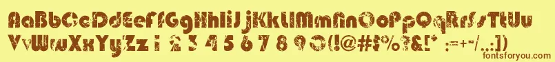 Deadmobil Font – Brown Fonts on Yellow Background