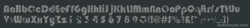 Deadmobil-fontti – harmaat kirjasimet mustalla taustalla