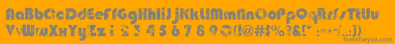 Deadmobil-Schriftart – Graue Schriften auf orangefarbenem Hintergrund