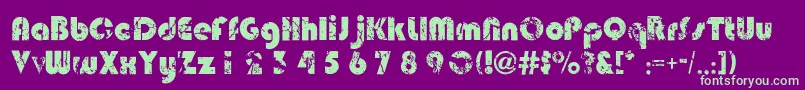 Deadmobil Font – Green Fonts on Purple Background