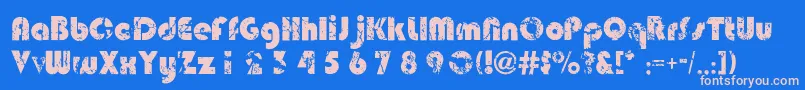 Deadmobil Font – Pink Fonts on Blue Background