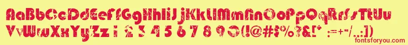 Deadmobil Font – Red Fonts on Yellow Background