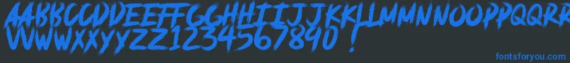 deadpack DEMO-fontti – siniset fontit mustalla taustalla