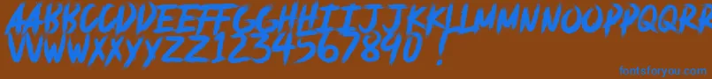 フォントdeadpack DEMO – 茶色の背景に青い文字