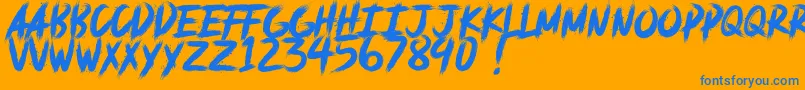 deadpack DEMO-fontti – siniset fontit oranssilla taustalla