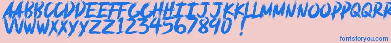 フォントdeadpack DEMO – ピンクの背景に青い文字