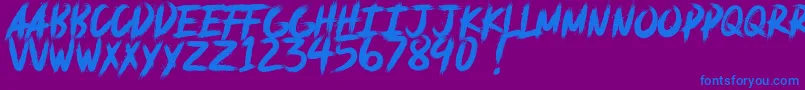 deadpack DEMO-fontti – siniset fontit violetilla taustalla