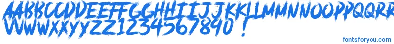 deadpack DEMO-Schriftart – Blaue Schriften auf weißem Hintergrund