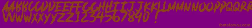 deadpack DEMO-Schriftart – Braune Schriften auf violettem Hintergrund
