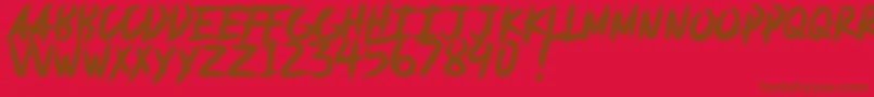 フォントdeadpack DEMO – 赤い背景に茶色の文字