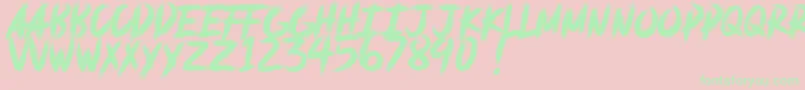 フォントdeadpack DEMO – ピンクの背景に緑の文字