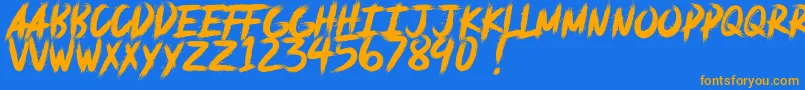 deadpack DEMO-fontti – oranssit fontit sinisellä taustalla
