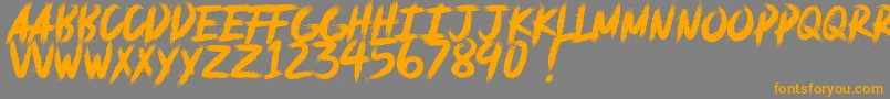 deadpack DEMO-fontti – oranssit fontit harmaalla taustalla