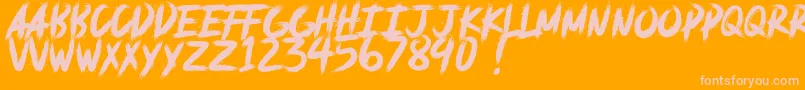 deadpack DEMO-Schriftart – Rosa Schriften auf orangefarbenem Hintergrund