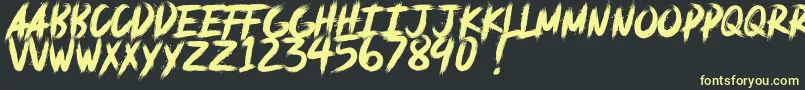 deadpack DEMO-fontti – keltaiset fontit mustalla taustalla