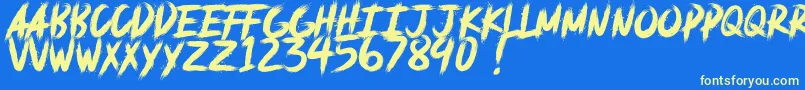 Шрифт deadpack DEMO – жёлтые шрифты на синем фоне