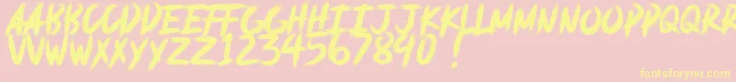 Шрифт deadpack DEMO – жёлтые шрифты на розовом фоне