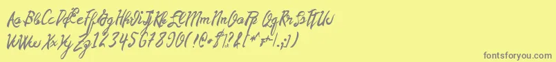 フォントDeadTasty – 黄色の背景に灰色の文字