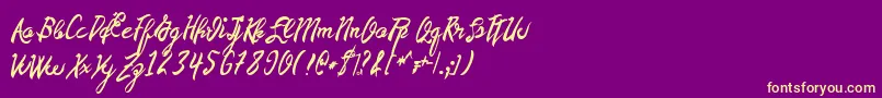 DeadTasty Font – Yellow Fonts on Purple Background