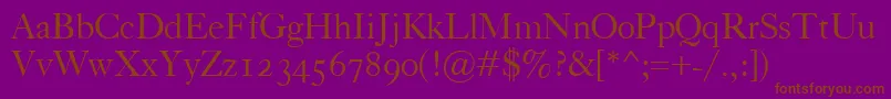CaslonClassico-Schriftart – Braune Schriften auf violettem Hintergrund