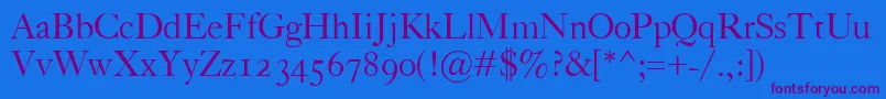 Police CaslonClassico – polices violettes sur fond bleu
