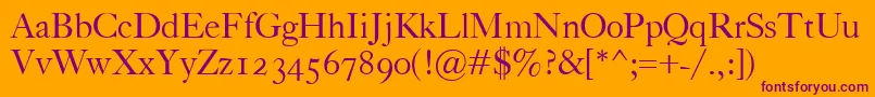 More about CaslonClassico Font CaslonClassico Font – Purple Fonts on Orange Background