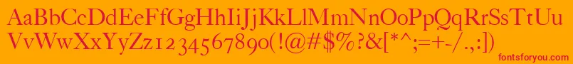 CaslonClassico Font – Red Fonts on Orange Background