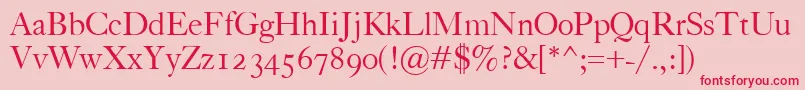 CaslonClassico Font – Red Fonts on Pink Background
