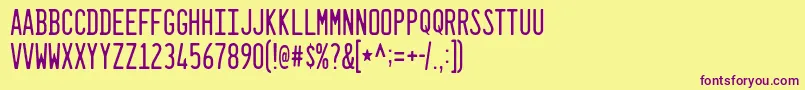 dealerplate california Font – Purple Fonts on Yellow Background