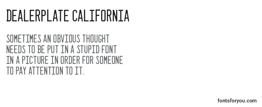Dealerplate california Font