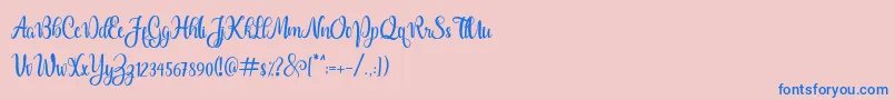 Dealova-Schriftart – Blaue Schriften auf rosa Hintergrund