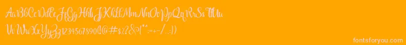 Dealova-Schriftart – Rosa Schriften auf orangefarbenem Hintergrund