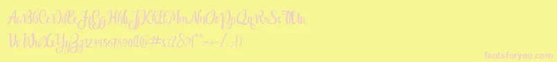 Dealova-Schriftart – Rosa Schriften auf gelbem Hintergrund