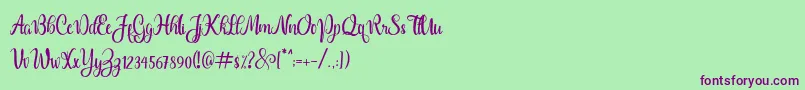 Dealova Font – Purple Fonts on Green Background