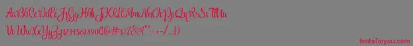Dealova-Schriftart – Rote Schriften auf grauem Hintergrund