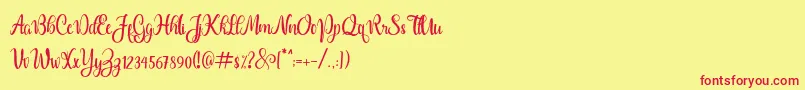 Dealova Font – Red Fonts on Yellow Background