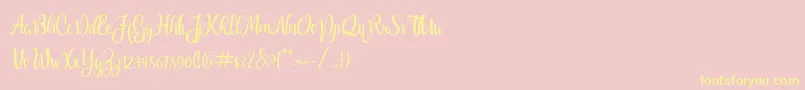 Dealova Font – Yellow Fonts on Pink Background