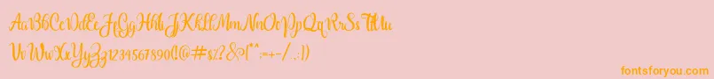 Dealova-Schriftart – Orangefarbene Schriften auf rosa Hintergrund