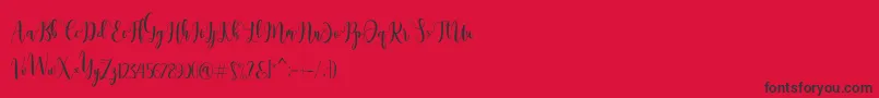 Dealove Script Demo Font – Black Fonts on Red Background