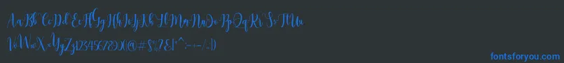 Dealove Script Demo Font – Blue Fonts on Black Background