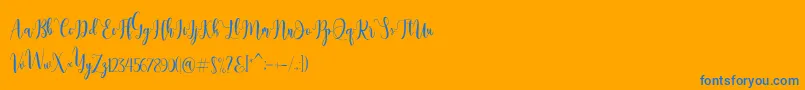 Dealove Script Demo Font – Blue Fonts on Orange Background
