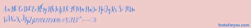 Dealove Script Demo-Schriftart – Blaue Schriften auf rosa Hintergrund